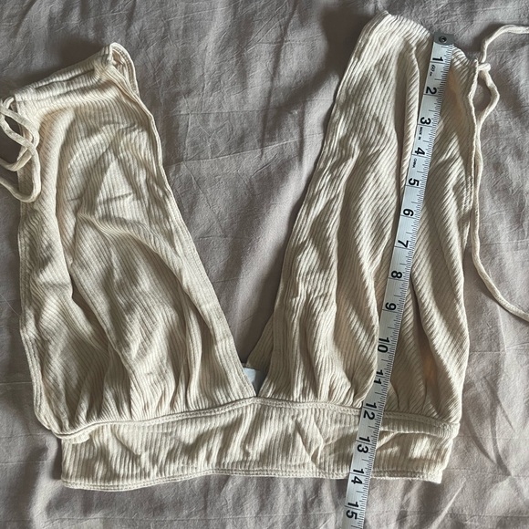 Free People Beige Tan Ashlyn V Neck V Back Summer Beachy Skirt Set Size Small - Picture 5 of 7